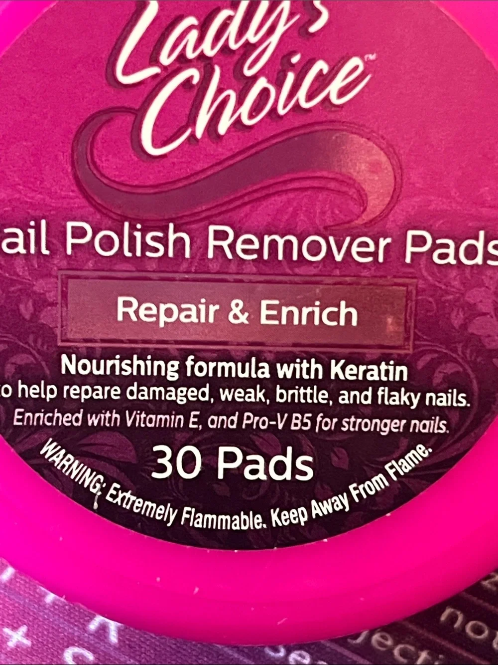 Pink Nail Polish Remover Pads - 30 Count